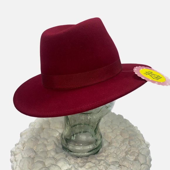 San Diego Hat Co Crimson Red Wool Fedora main image 12